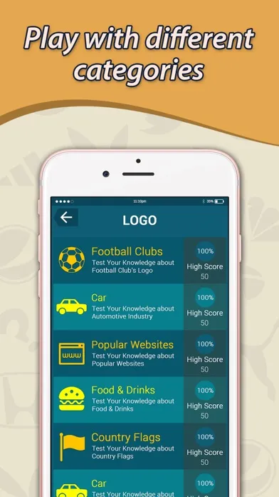 Capturas de tela do Logo quiz - Guess the car brand, football club, country flag name from Image