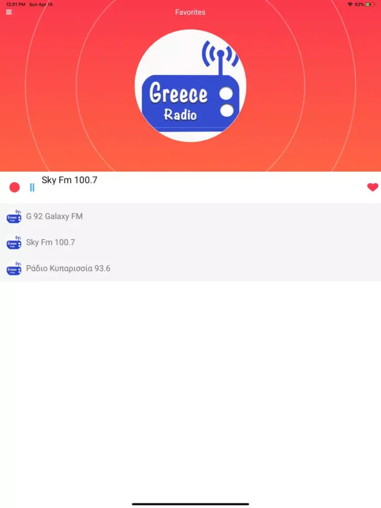 Radio Greece: Online FM iPad 应用截图