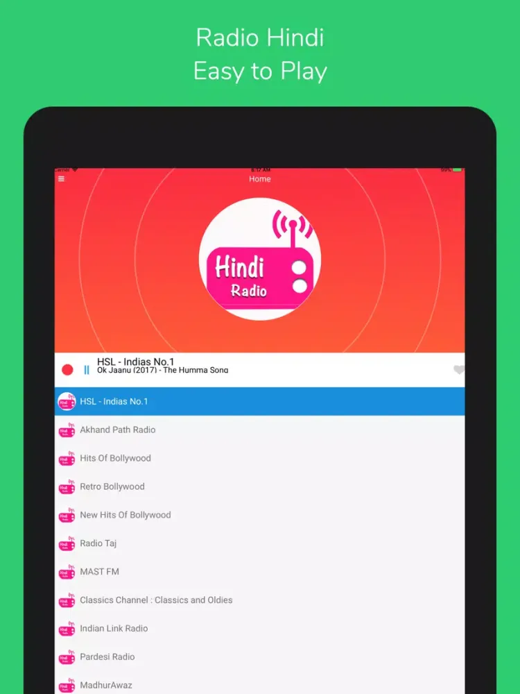 Ảnh chụp màn hình của Radio Hindi: Online FM iPad 
