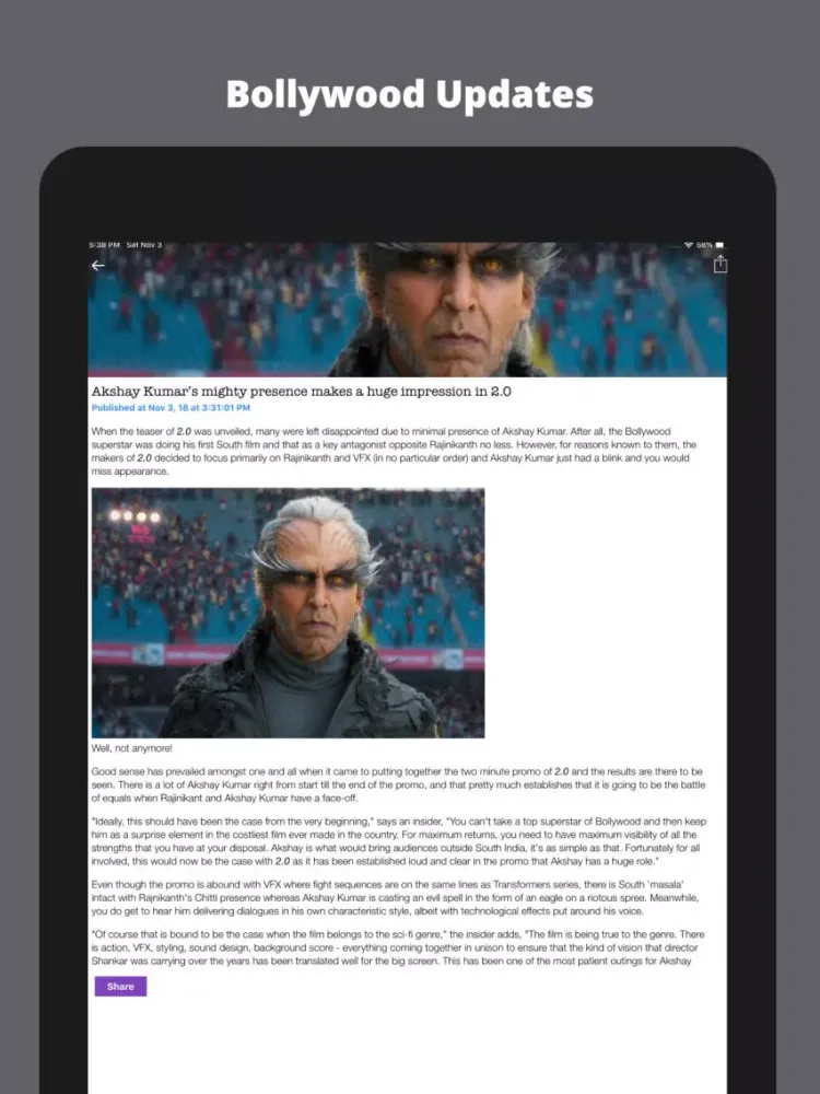 Bollywood: Daily Updates iPad 应用截图