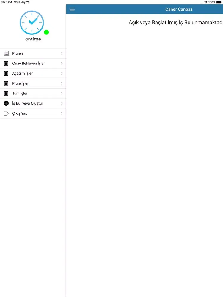 Tangkapan layar ontime Acity iPad 