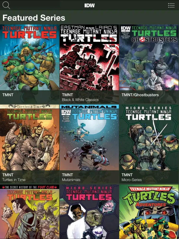 TMNT Comics iPad  Screenshots