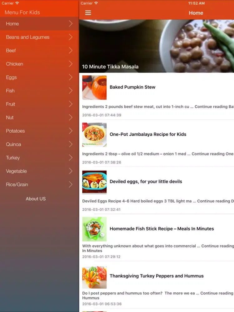 Capturas de tela do Kids' Love Menu Guide to Your Family - Kids Eat Everything iPad 