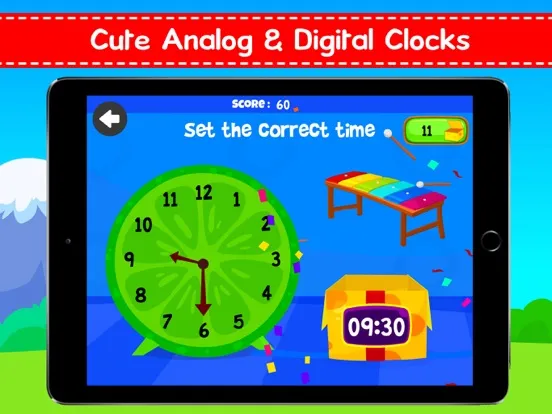 Ảnh chụp màn hình của Telling Time For Kids + Clock iPad 