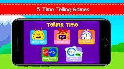 Ảnh chụp màn hình của Telling Time For Kids + Clock
