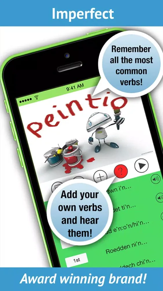 Capturas de pantalla de Welsh Verbs - LearnBots Pro.