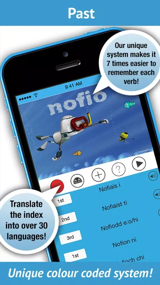 Capturas de pantalla de Welsh Verbs - LearnBots Pro.