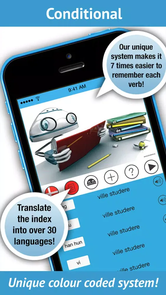 Captures d'écran de Danish Verbs Pro - LearnBots
