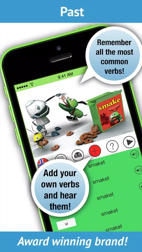 Ảnh chụp màn hình của Norwegian Verbs Pro. LearnBots