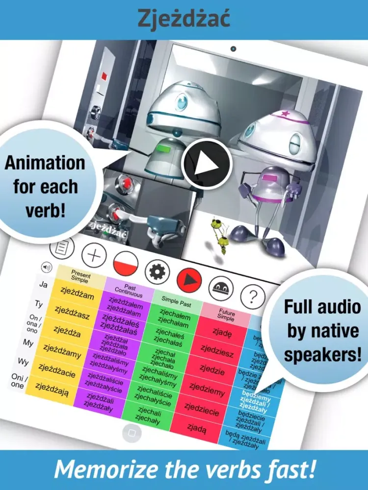 تصاویر Polish Verbs Pro - LearnBots iPad 