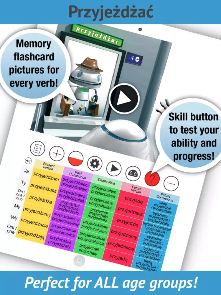 تصاویر Polish Verbs Pro - LearnBots iPad 