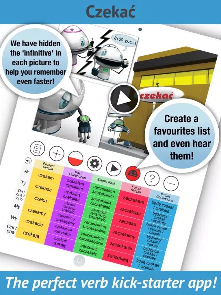 تصاویر Polish Verbs Pro - LearnBots iPad 