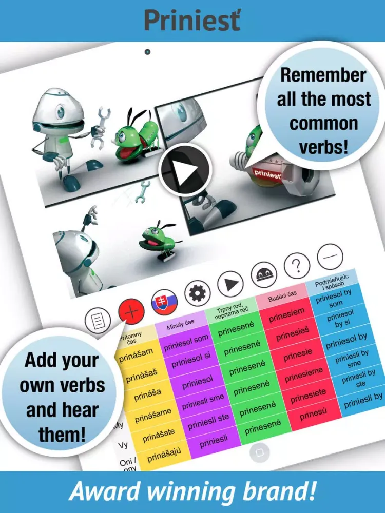 Slovak Verbs - LearnBots iPad 應用截圖