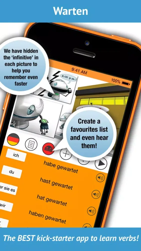 Learn German Verbs - LearnBots Screenshots
