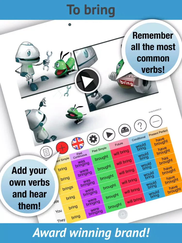 Learn English Verbs. LearnBots iPad  স্ক্রিনশট