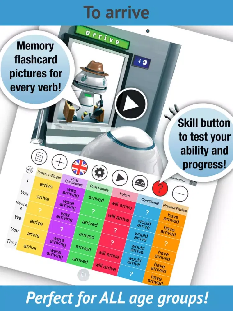 Learn English Verbs. LearnBots iPad  স্ক্রিনশট