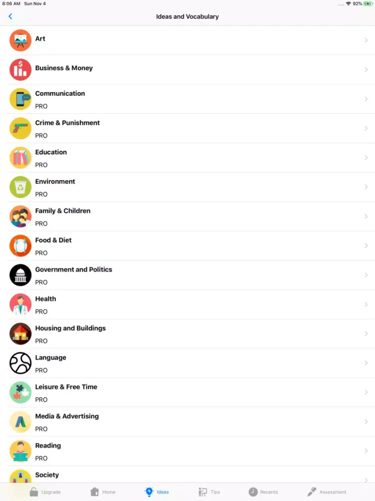 IELTS Ideas iPad  Screenshots