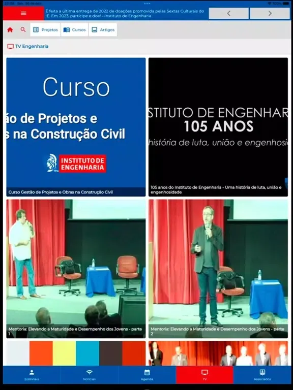 Tangkapan layar Instituto de Engenharia iPad 