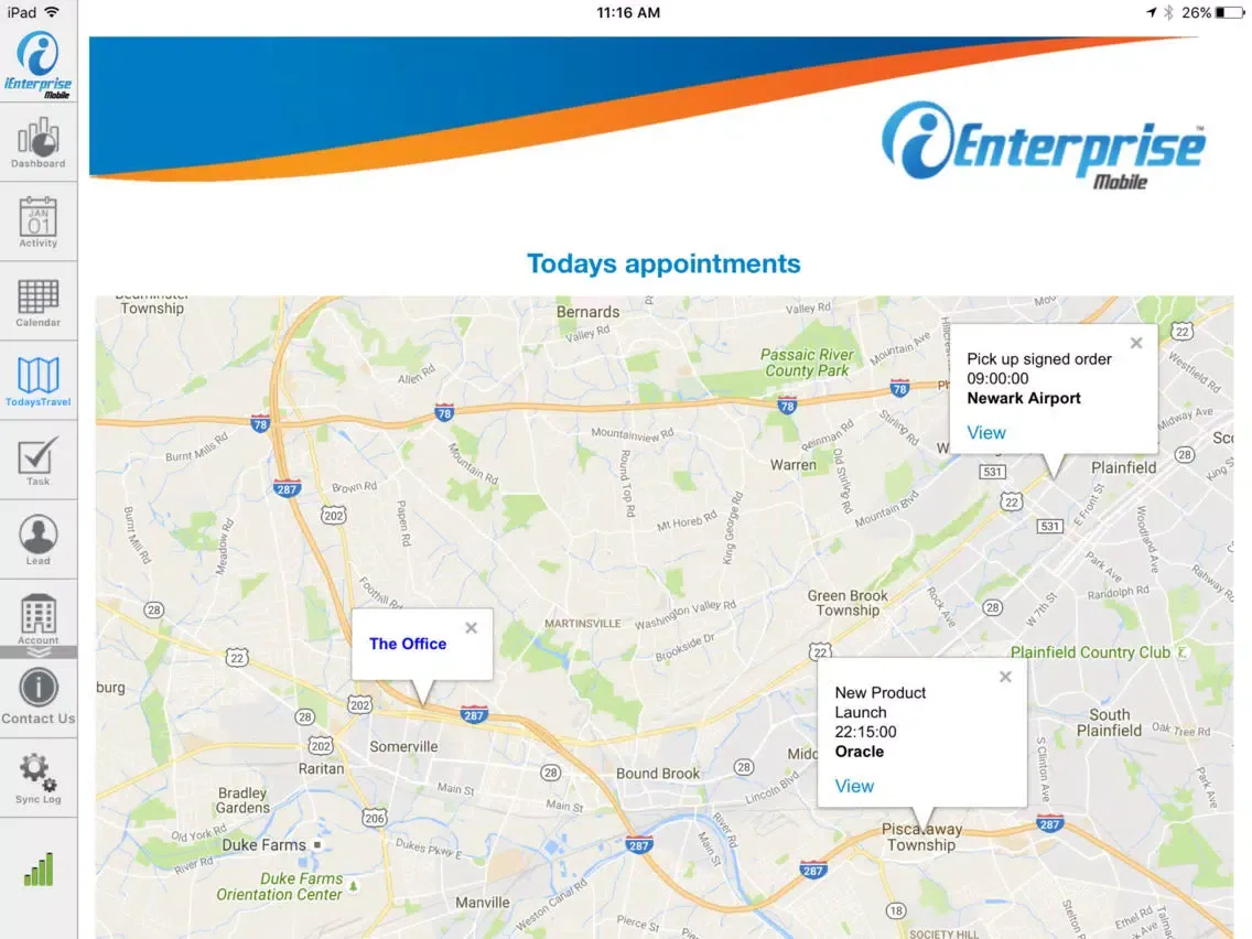 Скриншоты iEnterprise Mobile - Oracle CRM on Demand iPad 