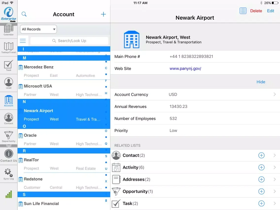 Скриншоты iEnterprise Mobile - Oracle CRM on Demand iPad 