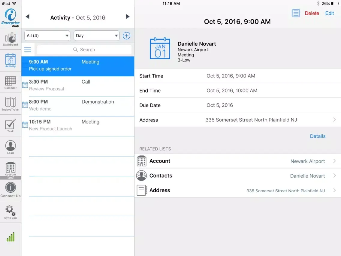 Скриншоты iEnterprise Mobile - Oracle CRM on Demand iPad 