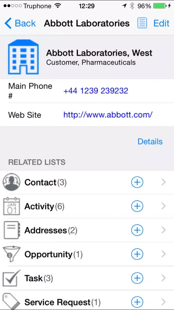 Скриншоты iEnterprise Mobile - Oracle CRM on Demand