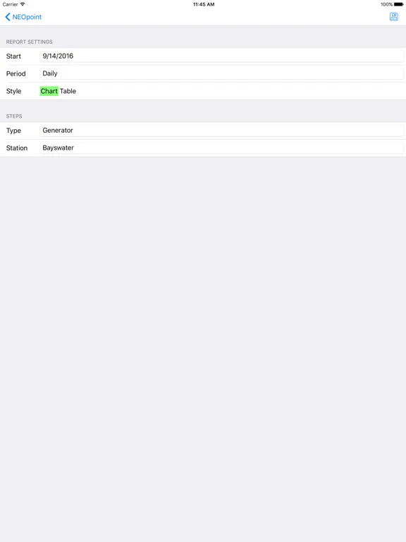 ภาพหน้าจอของ NEOpoint iPad 