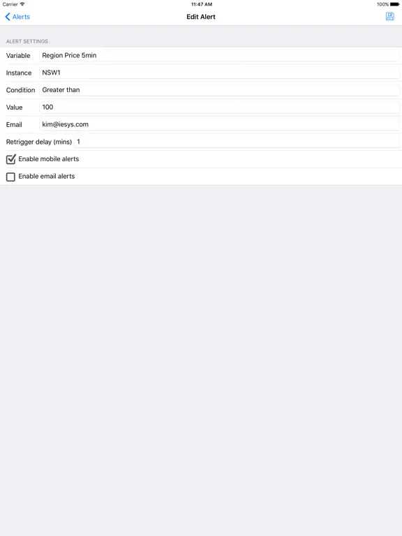 ภาพหน้าจอของ NEOpoint iPad 
