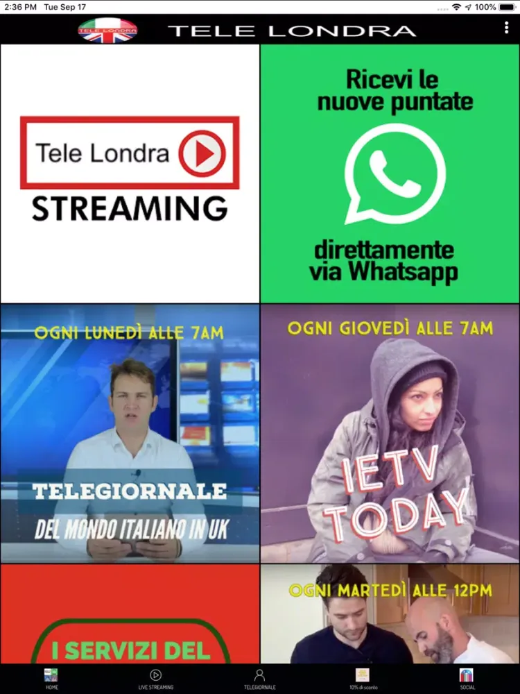 Скриншоты TELE LONDRA iPad 