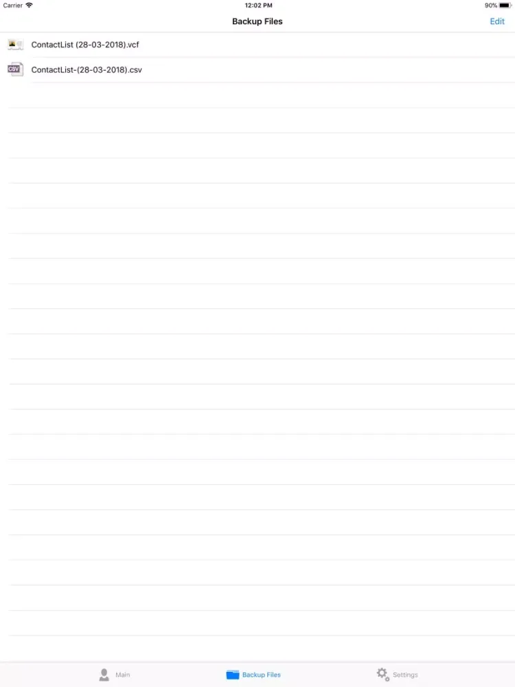 Captures d'écran de Backup All Contacts iPad 