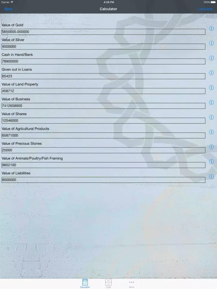 Capturas de pantalla de iZakat Calculator iPad 