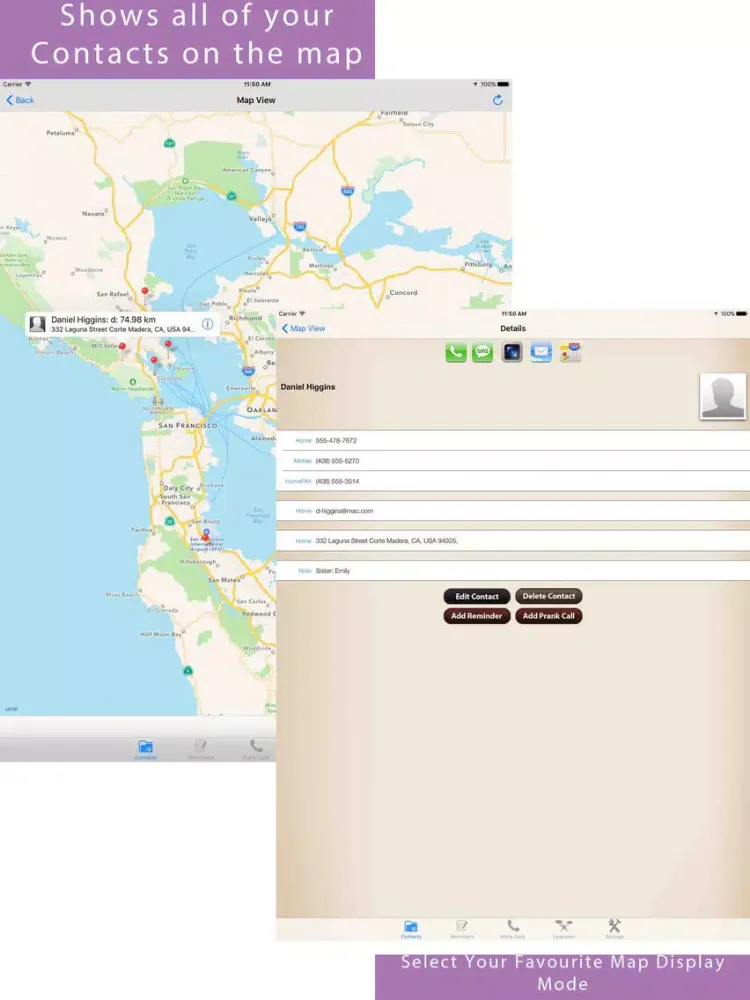 Captures d'écran de Smart Contacts Pro iPad 