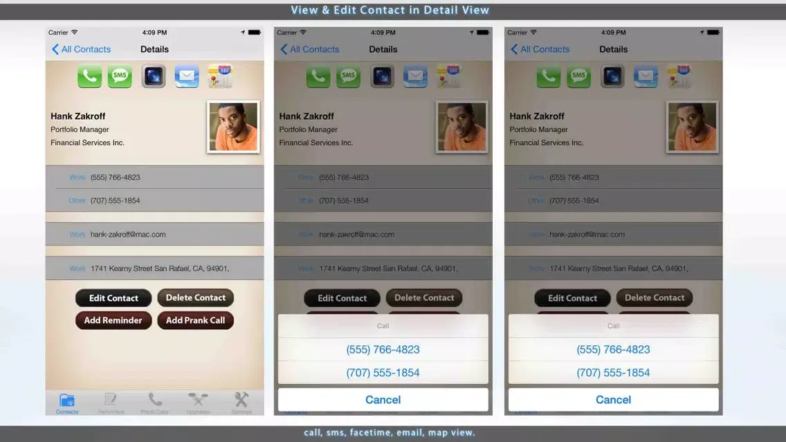 Captures d'écran de Smart Contacts Pro