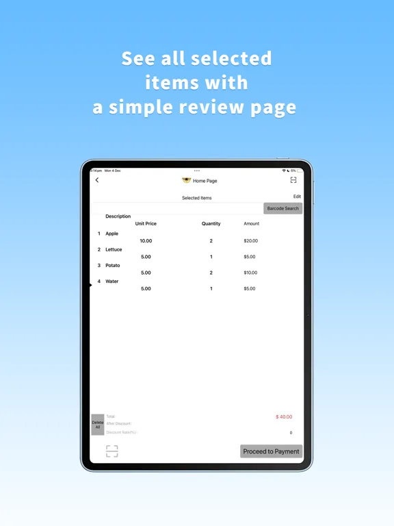 iFairPos iPad  スクリーンショット