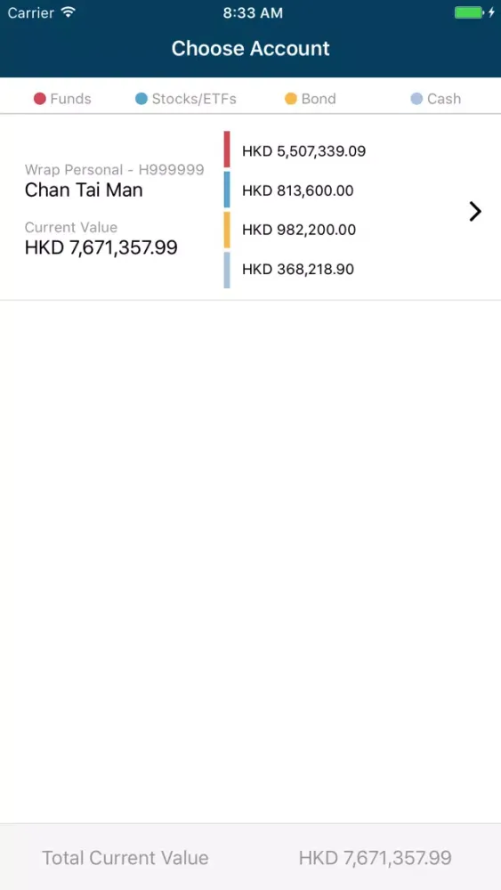Ảnh chụp màn hình của iFAST HK - Client Mobile