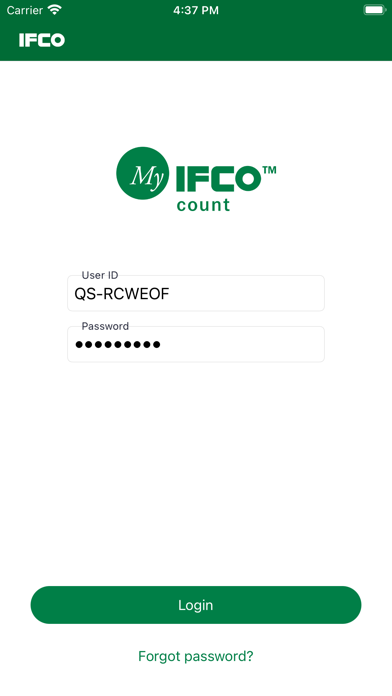 Captures d'écran de MyIFCO™ count