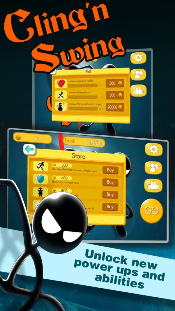 Capturas de tela do Cling'n Swing