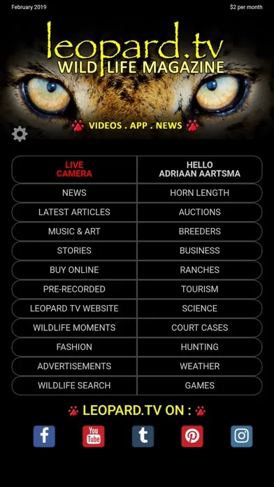Leopard.tv Wildlife magazine Screenshots