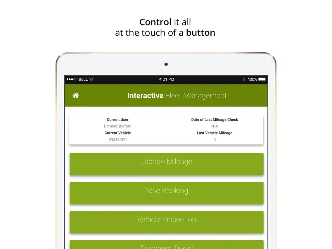 Capturas de tela do IFM - Driver Services iPad 