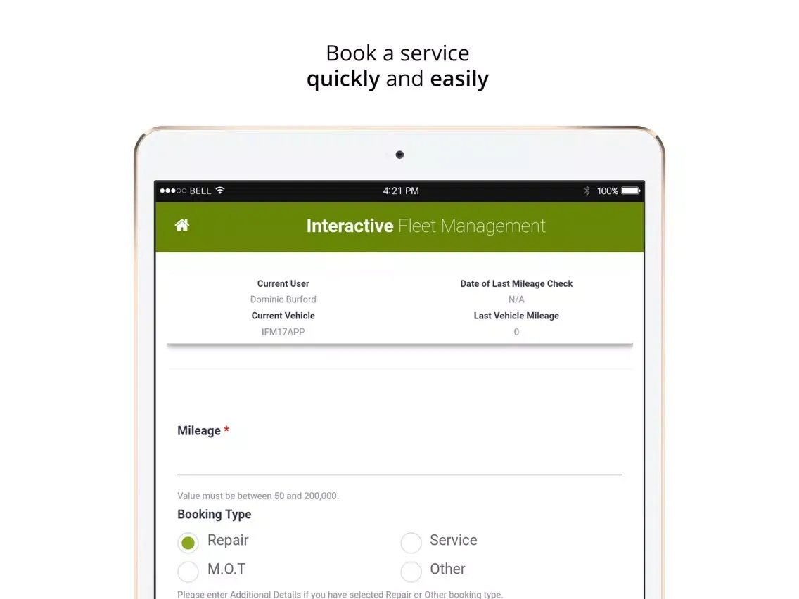 Capturas de tela do IFM - Driver Services iPad 