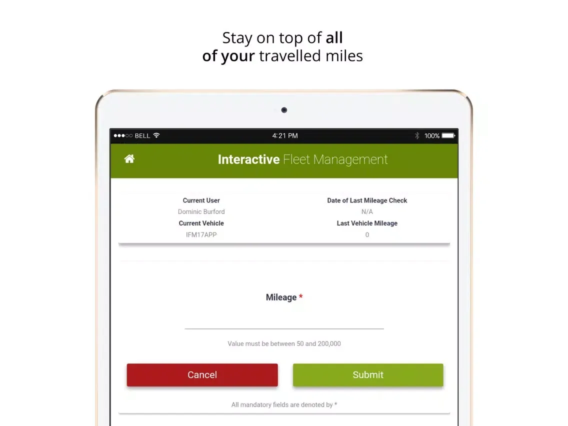 Capturas de tela do IFM - Driver Services iPad 