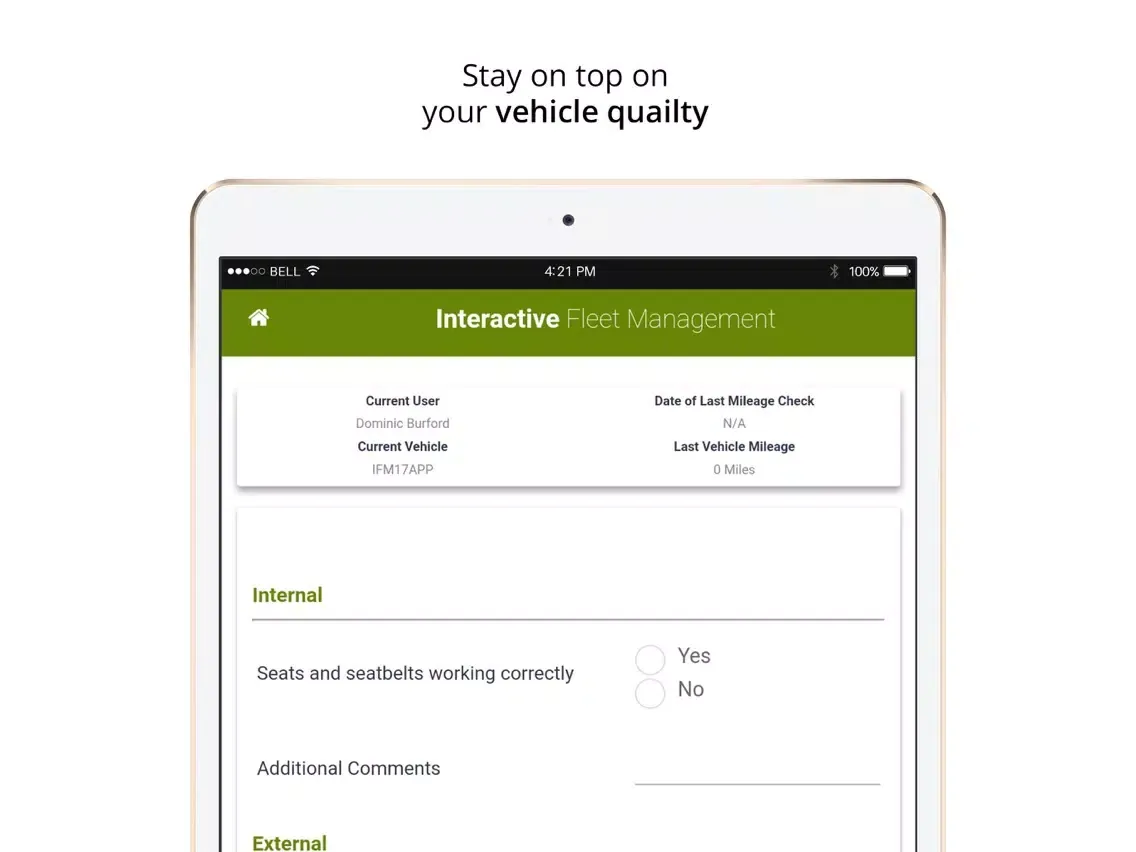 Capturas de tela do IFM - Driver Services iPad 