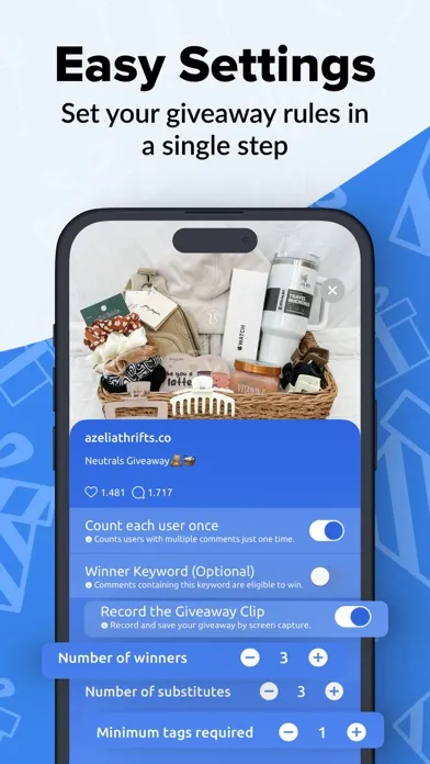 Capturas de tela do Easy Giveaway Comment Picker