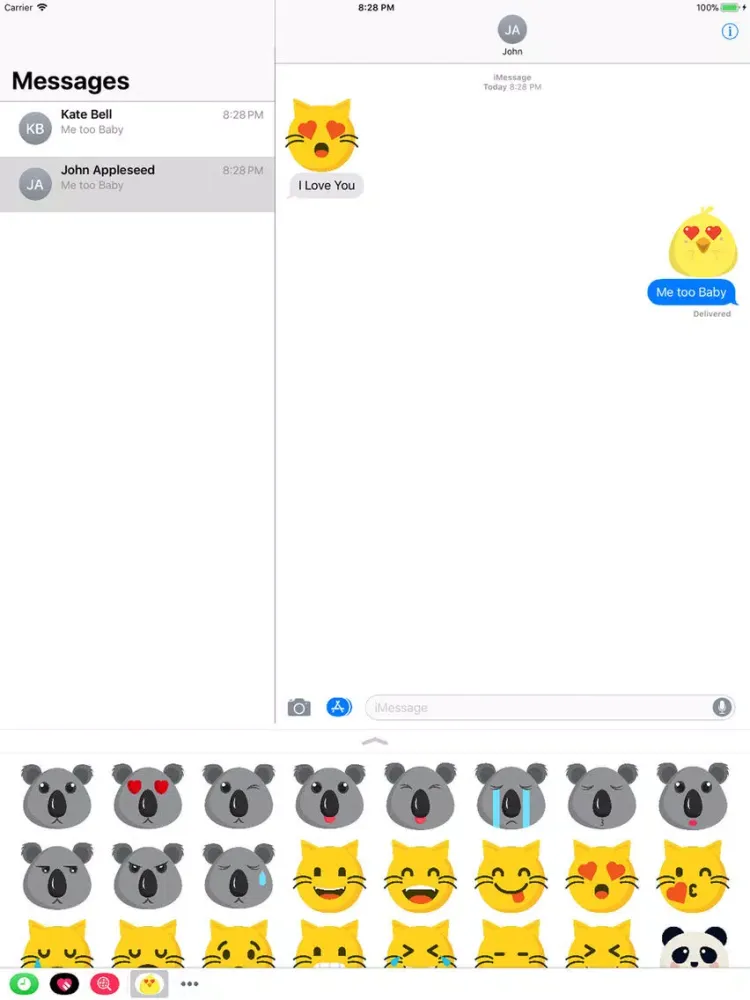 Cute Animal Stickers iMessage iPad  스크린샷