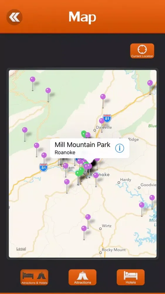 Ảnh chụp màn hình của Roanoke Visitor Guide