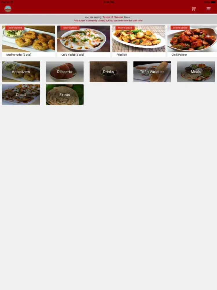 Capturas de tela do Tastes of Chennai iPad 