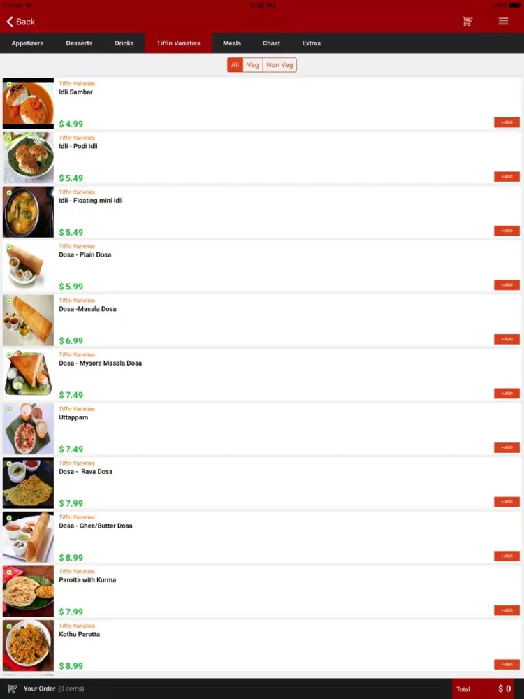 Capturas de tela do Tastes of Chennai iPad 
