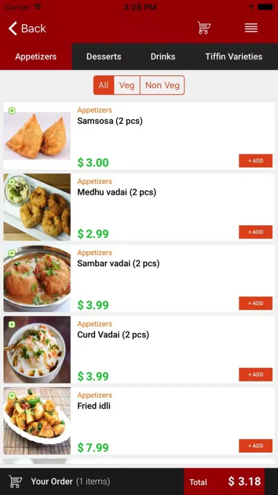 Capturas de tela do Tastes of Chennai