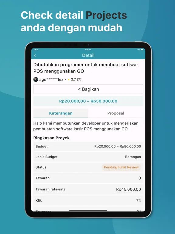IFreelance Freelancer Service iPad  Ekran Görüntüleri