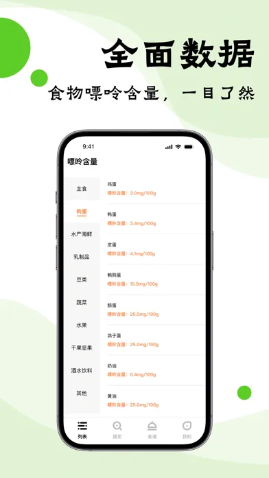 嘌呤查询-营养食谱饮食管理，别痛风 Ekran Görüntüleri